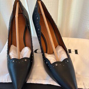 Coach  Black Leather heels size 9, never worn